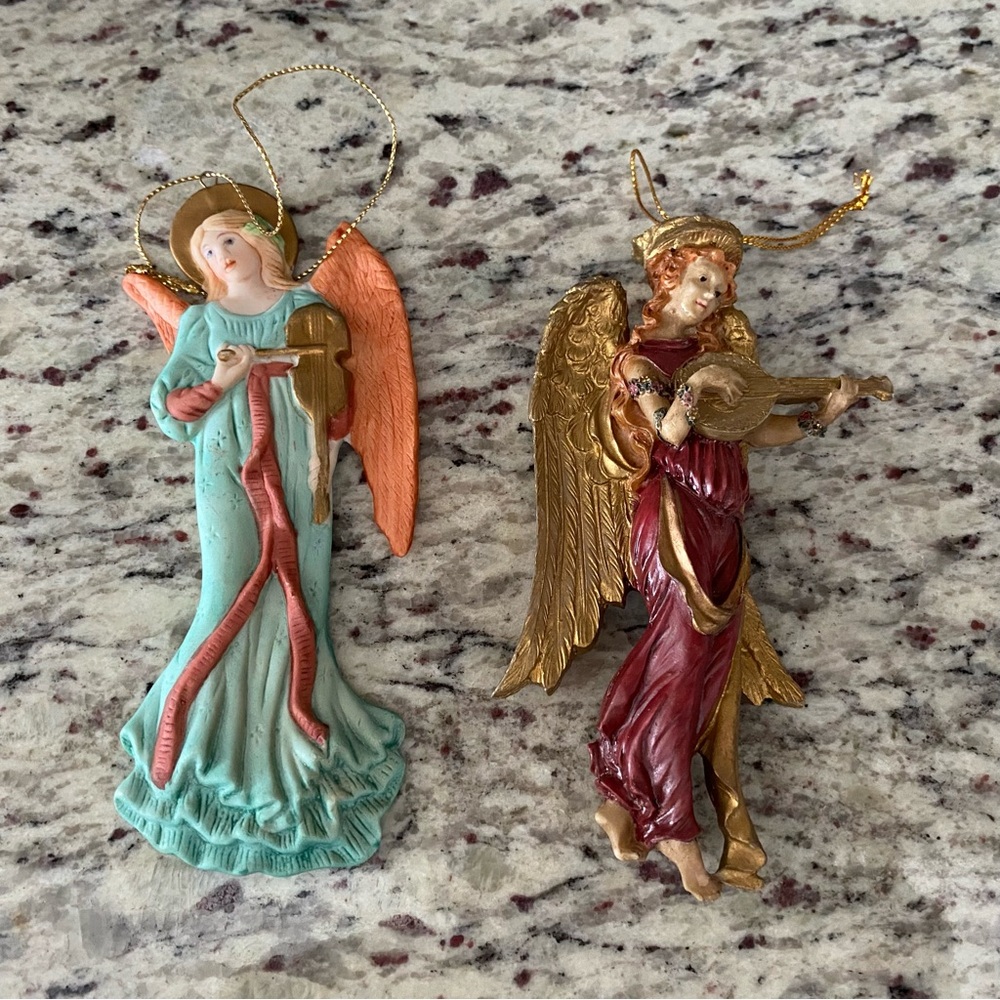 Christmas ornaments angels Victorian style vintage cherubs set of 3 holiday